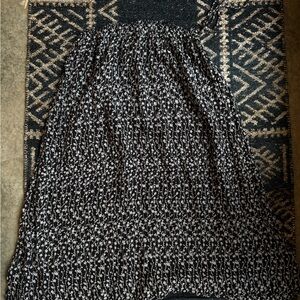 Handmade Cotton Black and White Floral Skirt